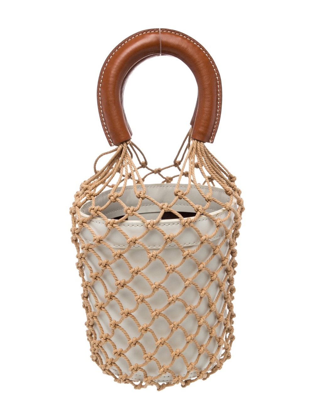 Staud Moreau Bag in White & Brown